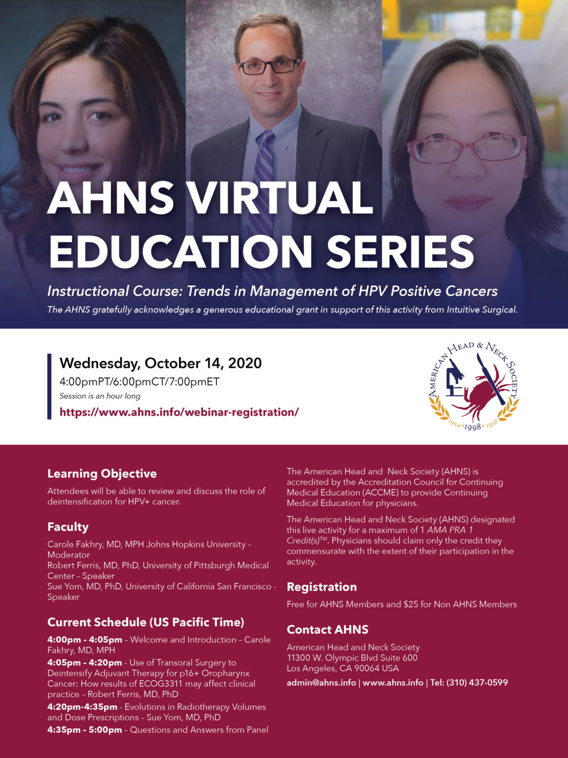 AHNS Virtual Education Series American Head & Neck Society